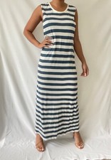 Mink Pink Blue & Ivory Stripe Maxi Dress Size S Summer Casual