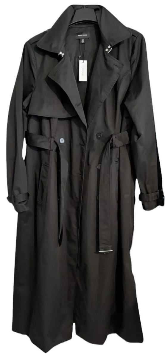 Karen Millen Plus Size Classic Belted Trench Coat Black UK 22/US