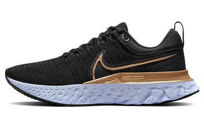 Nike React Infinity Run Flyknit 2 Black Metallic Gold Women's CT2423-009