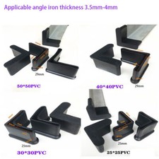 Soft Black Rubber Corner Feet Pipe Tubing End Cover Caps 25mm 30mm 40mm 50mm