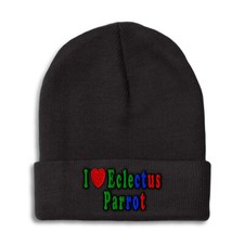 Beanies for Men I Love Eclectus Parrot Winter Hats for Women Acrylic Skull Cap