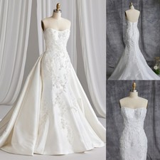 Elegant Wedding Dresses with Detachable Train Sweetheart Mermaid Bridal Gowns