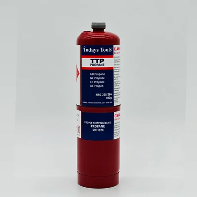 TODAYS TOOLS Propane 400g Bottle Disposable Gas Cylinder plumbers Blow torch Jet burner