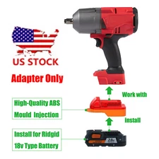 1 Adapter fits RIDGID 18V Li-ion Battery to for Milwaukee M18 (Not Old V18) Tool