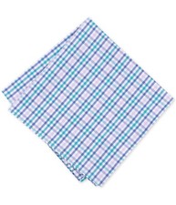  32.50 bar III Men' s Cotton Vintage Gingham Pocket Square Set, Green, One Size