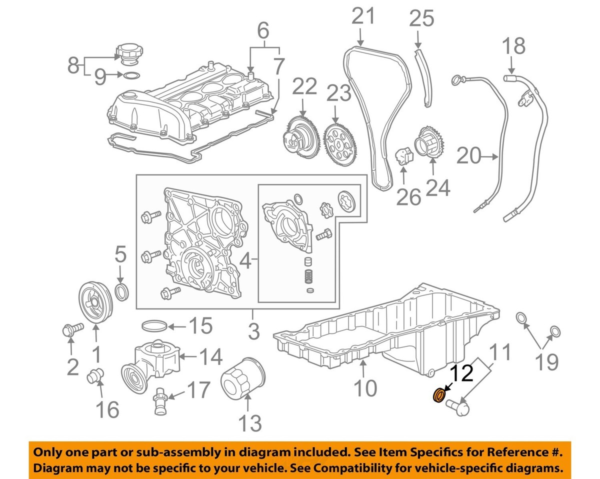 RNページ GM OEM 98-07 Alero Engine Engine Parts-Drain Plug Gasket 3536966