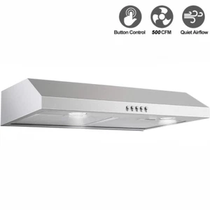 SNDOAS 30 inch Kitchen Under Cabinet Range Hotte en acier inoxydable 500CFM LEDs d'évent