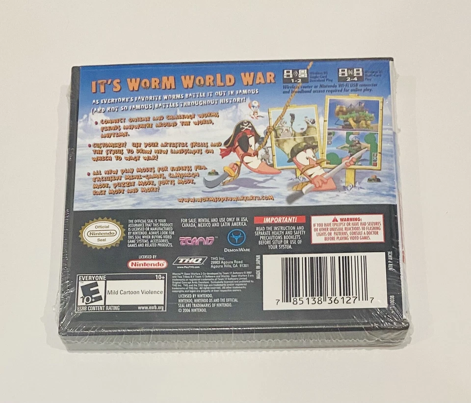 Worms Open Warfare 2 Nintendo DS 2007 BRAND NEW SEALED Authentic Ships Fast - Image 2 of 4