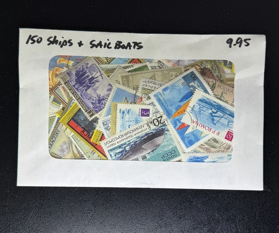 150 Premium World Surtido Colección de Sellos Usados con Barcos y Veleros Foto 2 de 4