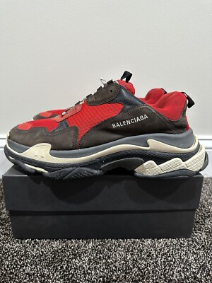Balenciaga Red / Grey Triple S Bulky Sneaker | eBay