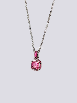 NEW w Box SWAROVSKI Pink Crystal October Birthstone Pendant