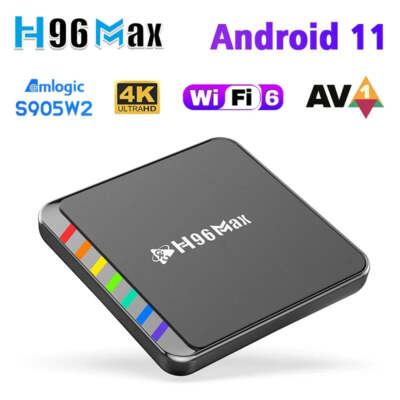 Smart TV Box Android 11 S905W2 4GB 32GB 64GB AV1 Quad Core WIFI6 4K H96 Max W2