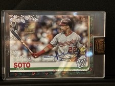 2021 Topps Archives Juan Soto Nationals On Card Auto 1/1 Holiday Series Gold Cup