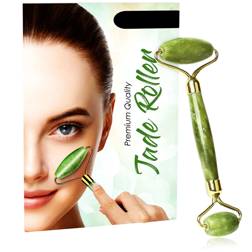 Psicológico cajón Emborracharse Herramienta de rodillo de masaje facial de jade piedra natural belleza  terapia facial antienvejecimiento | eBay