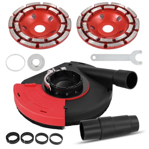 Absaughaube für Winkelschleifer & 2 x Diamantschleiftopf Ø 125 mm Estrich Beton