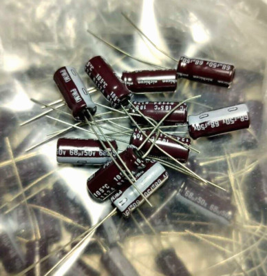 10x Nichicon 68uf 50v Radial Electrolytic Capacitors 50v68uF PW (Replacing 35v)