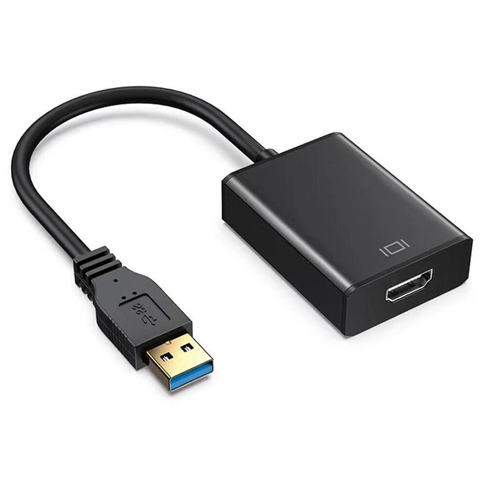 USB HDMI Adapter USB zu HDMI Adapter USB 2.0 3.0 HD 1080P (Schwarz) - Bild 3 von 4