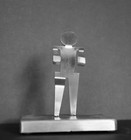 Figurine Metal 3x3-1/2x 4-1/2  12 oz Business card Holder Used. — photo 1