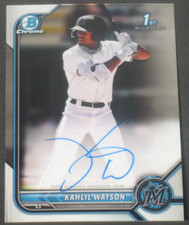 Kahlil Watson 2022 Bowman Chrome Autograph Rookie #CPA-KW Miami Marlins Auto