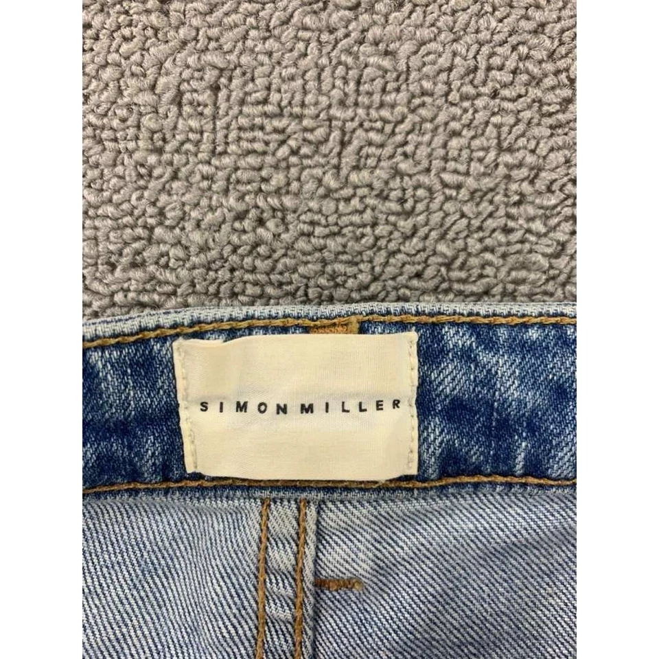 Pantalones de mezclilla para mujer SIMON MILLER azul abertura en el tobillo cintura talla 29 hechos en EE. UU. Foto 3 de 4