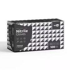 8 Mil Extra-Large Heavy-Duty Nitrile Gloves in Black Diamond Texture Grip Powder