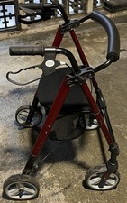 NRS Folding Rollator Walker with Seat, Basket & Brakes – Adjustable Height