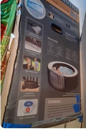 Intex PureSpa Bubble Massage Fiber-Tech Round Inflatable Hot Tub