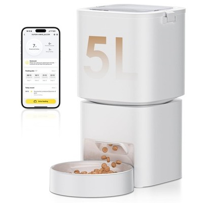 Automatic Cat Feeder with WiFi-5Ghz, APP Control Timed Cat Dry Food Dispenser...