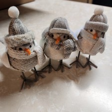 Target Featherly Friends Holiday Mini Birds Set 3 Christmas Winter White Neutral