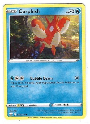 Corphish  038/163 - Battle Styles Set - 2021 -Common - Never Played - Near Mint