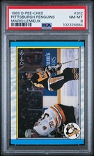 1989 O-PEE-CHEE MARIO LEMIEUX #312 PITTSBURGH PENGUINS PSA 8