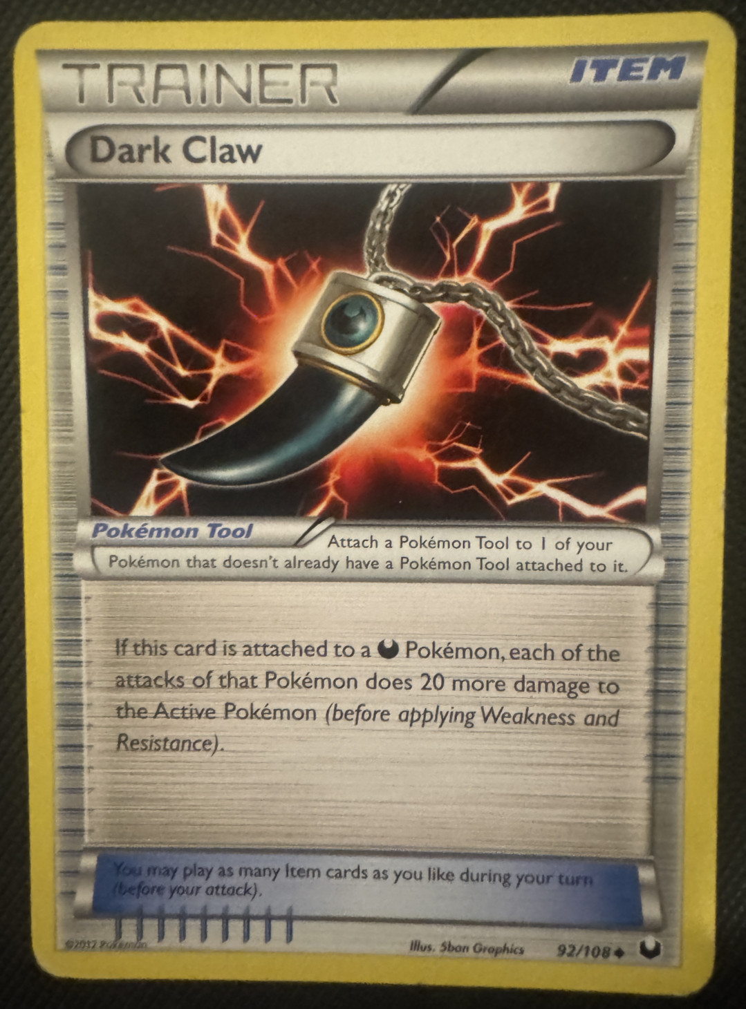 Dark Claw 92/108 Dark Explorers Uncommon Non Holo Pokemon Card MP