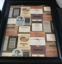 VTG 1997 24 X 20 Framed Wine Labels Reproduct...