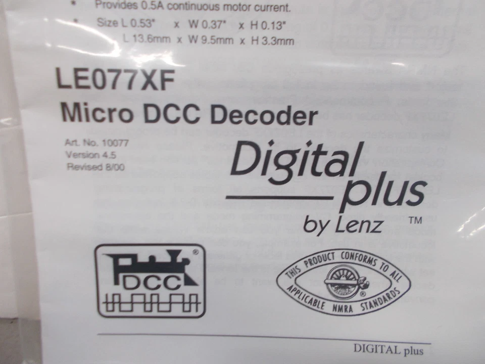 LENZ - DIGITAL PLUS # LE077XF LOCOMOTIVE DECODER ~ NEW IN PACKAGE ~ N SCALE - Image 3 of 4