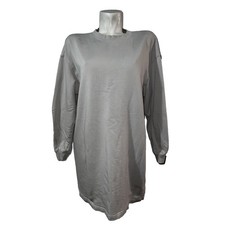 H&M Divided Women XL Light Grey Crew Neck Oversized Sweatshirt Dress Long Sleeve