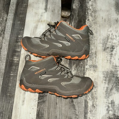 Merrell  M-Cham 7 M Waterproof Hiking Boot Size 6.5 Youth Gray/ Orange