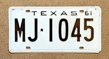 1961 Texas License Plate Bowie County Original Super Vintage Antique Car Tag