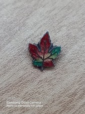 Vintage Sterling Silver Enamel MapleLeaf PinBrooch Canada SouvenirPetite 0.86g