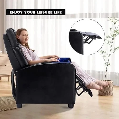 Silla reclinable de cuero PU de masaje CANMOV para sala de estar, asientos de cine en casa Foto 4 de 4