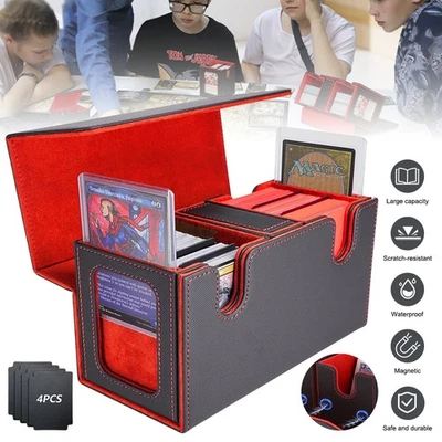 Mtg Commander Deck Card Box, Magic, Holds 200+ Double Sleeved For Pokémon Gift