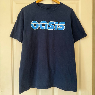 Oasis Band Blue Logo T Shirt Full Size S-5XL