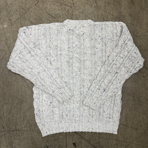 Vintage Chaps Ralph Lauren Sweater Mens Size Large White Cable Knit 90s - Picture 2 of 12