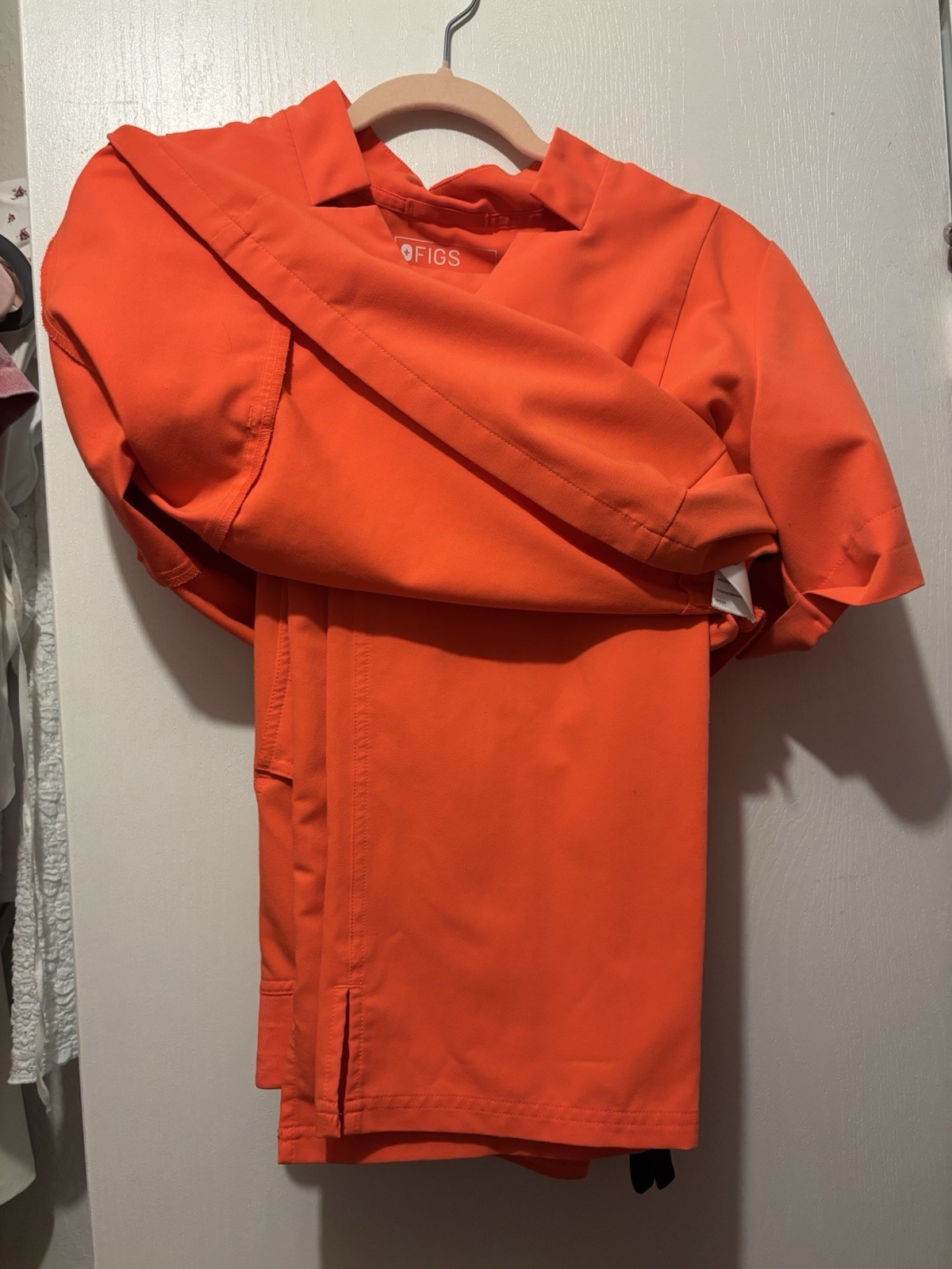 FIGS Orange Solid Pattern Medical Scrubs Set Wome… - image 2