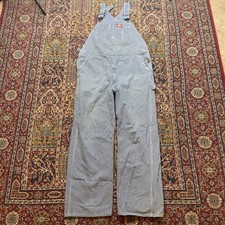 VTG 80s 90s Dickies Mens Bib Overalls Railroad Hickory Stripe Denim 40x32 USA