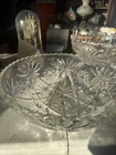 Vtg Early American PresCut Glass Chip And Dip Set By Anchor Hocking.