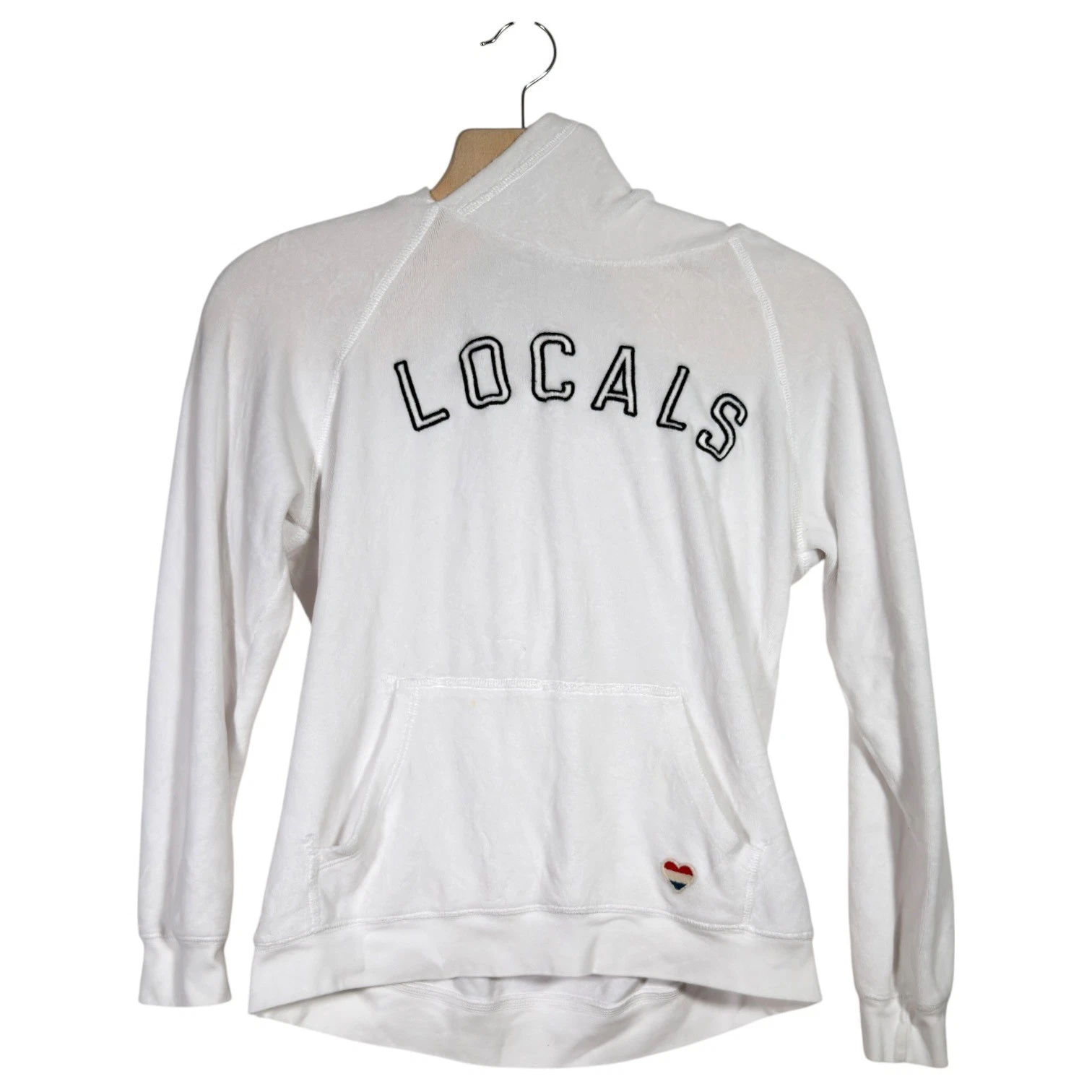 Sundry Locals Hoodie Womens Small White French Terry Pullover Made USA