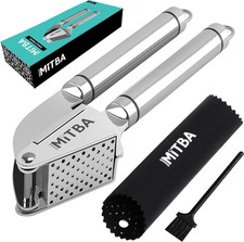MiTBA Garlic Press set- Professional Stainless Steel Mincer, User Friendly With 