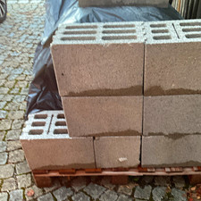 Grau Beton Hohlblocksteine Beton-Mauersteine Quader 7 Stück