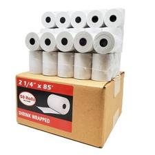  50 Rolls 2 1/4 x 85 Thermal Paper Receipt Rolls 1 Case - 50 Rolls, White
