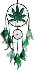 Green Leaf Weed Dream Catcher Wall Hanging Decor Bedroom Adult Living Room Home 